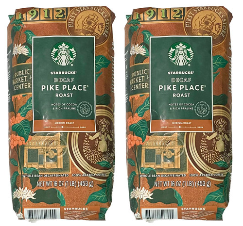 Starbucks Decaf Whole Bean Coffee, Pike Place , 16 OZ