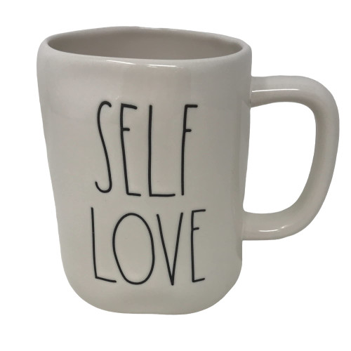 Rae Dunn by Magenta Ceramic Religious/Inspirational Coffee/Tea Mugs (Self Love/White)