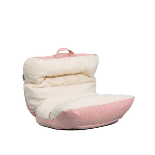 Big Joe Roma Kid's Bean Bag Chair, Oat Sherpa and Desert Rose Vegan Suede, Soft Polyester, 2 feet
