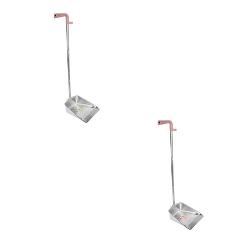 Alipis 2pcs Heavy Duty Dustpan Handle Dustpan Cleaning Dustpan Shovel Upright Standing pan Upright -Pans Dog Pooper scoopers Trash Lobby Dustpan Handled Stand up Stainless Steel Office