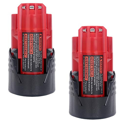 Swidan 2Packs 12V 3000mAh Lithium-ion Battery Replace for Milwaukee M12 XC 48-11-2401 48-11-2410 48-11-2411 48-11-2420 12 Volt Cordless Power Tools