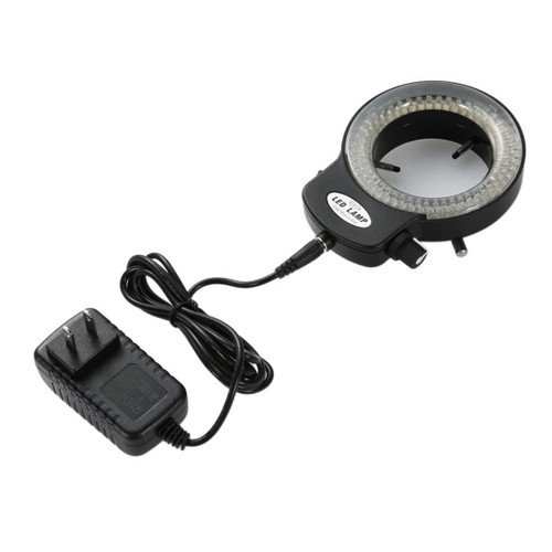 Microscope Kit Adjustable 144 LED Ring Light Illuminator Lamp for Industry Stereo Trinocular Microscope Video Camera Lens Microscope Lens Adapters (Color : Black)