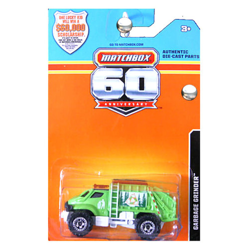 Matchbox 2013 60th Anniversary Walmart Exclusive Garbage Grinder Trash Truck Green
