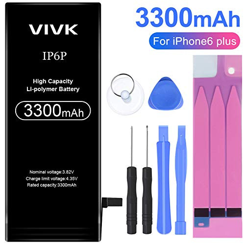 VIVK Battery for iPhone 6 plus, 3300mAh High Capacity Li-polymer Replacement Battery with Complete Repair Tool Kit and Instructions - 24 Months Warranty