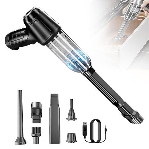 Leiteea Wireless Handheld Car Vacuum Cleaner, Mini Vacuum 9000Pa Strong Suction Handheld Vacuum Cordless Rechargeable, 3 in1 Dust Buster & Air Blower & Hand Pump for Car, Home, Office (Black)