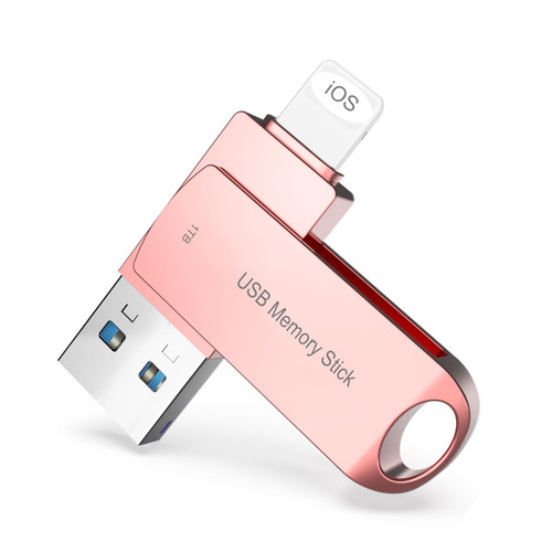 Flash Drive for iPhone USB Thumb Drive 1TB External Storage and Android USB C Memory Stick WANSISEN Compatible iPhone Android Phone Pad Pro Tablets Mac USB C and PC Pink 1tb