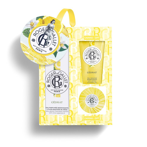 ROGER & GALLET | Cedrat Gift Set | 3.4 fl oz Spray | 1.7 fl oz Soap | 1.7 fl oz Shower Gel