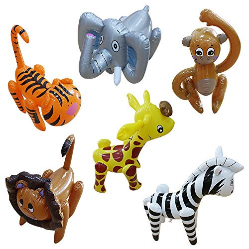 Inflatable Zoo Animals, Party Guests Jungle Safari,Party Decorations,Tiger/Lion/Elephant/Monkey/Zebra/giraffe(6 PACK) Inflatable Zoo Animals, Party Guests Jungle Safari,Party Decorations,Tiger/Lion/Elephant/Monkey/Zebra/giraffe(6 PACK)