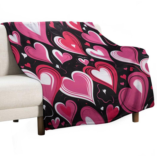 Valentine Hearts Blanket Pink Heart Valentines Day Throw Blanket 60"x80" Soft Flannel Cozy Blankets Home Decor for Bed Couch Chair Living Room Gift for Valentine Mother Father Couple Valentine Hearts Blanket Pink Heart Valentines Day Throw Blanket 60"x80" Soft Flannel Cozy Blankets Home Decor for Bed Couch Chair Living Room Gift for Valentine Mother Father Couple