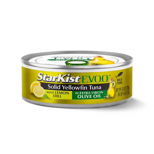 StarKist E.V.O.O. Solid Yellowfin Tuna with Lemon Dill and Extra Virgin Olive Oil - 4.5 oz Can StarKist E.V.O.O. Solid Yellowfin Tuna with Lemon Dill and Extra Virgin Olive Oil - 4.5 oz Can