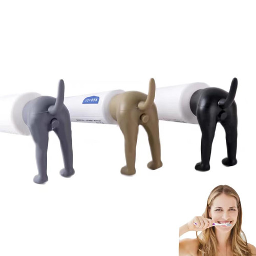 3Pcs Pooping Dog Butt Toothpaste Topper,Funny Creative Toothpaste Squeezer, Funny Toothpaste Dispenser,Pooping Toothpaste Cap,Toothpaste Dispenser Fun Interesting Gadgets Gift for Friends Family