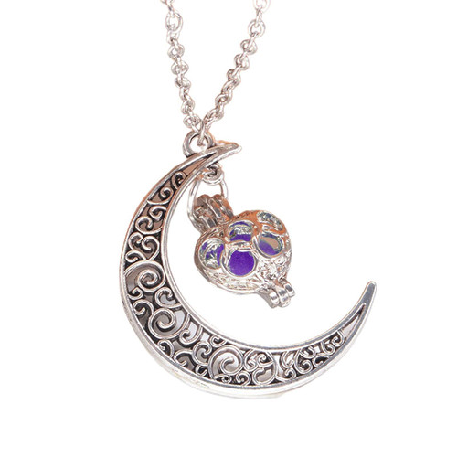 Washranp Necklace Chain for Women Girls, Unisex Pendant Necklace Glow at the Dark Luminous Crescent Necklace Choker Jewelry Pendant Necklace for Valentine's Day Gift Birthday Present - Purple Washranp Necklace Chain for Women Girls, Unisex Pendant Necklace Glow at the Dark Luminous Crescent Necklace Choker Jewelry Pendant Necklace for Valentine's Day Gift Birthday Present - Purple
