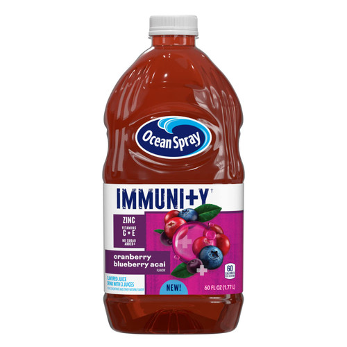 Ocean Spray® Immunity Cranberry Blueberry Acai Flavored Juice Drink, Immunity Support Beverage with Antioxidants Vitamin C, Vitamin E and Zinc, 60 Fl Oz Bottle Ocean Spray® Immunity Cranberry Blueberry Acai Flavored Juice Drink, Immunity Support Beverage with Antioxidants Vitamin C, Vitamin E and Zinc, 60 Fl Oz Bottle