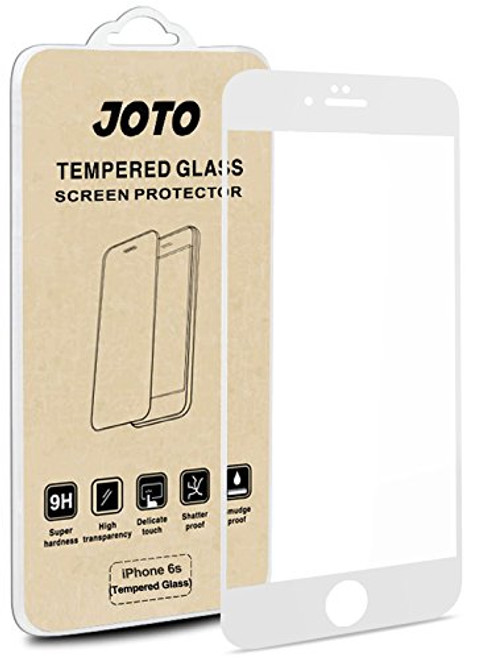 JOTO Screen Protector Compatible for iPhone 6S 6, Full Screen Tempered Glass Screen Protector Film, Edge to Edge Screen Film Guard Saver for Apple iPhone 6S / 6 4.7-Inch (1 Pack, Clear/White)