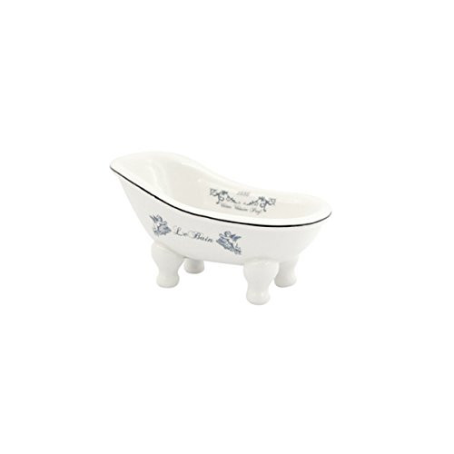 Ceramic Clawfoot Bathtub Bath Soap Dish or Ring Holder - Le Bain 1886