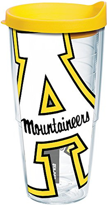 Tervis 1092892 Appalachian State Mountaineers Colossal Tumbler with Wrap and Yellow Lid 24oz, Clear Tervis 1092892 Appalachian State Mountaineers Colossal Tumbler with Wrap and Yellow Lid 24oz, Clear