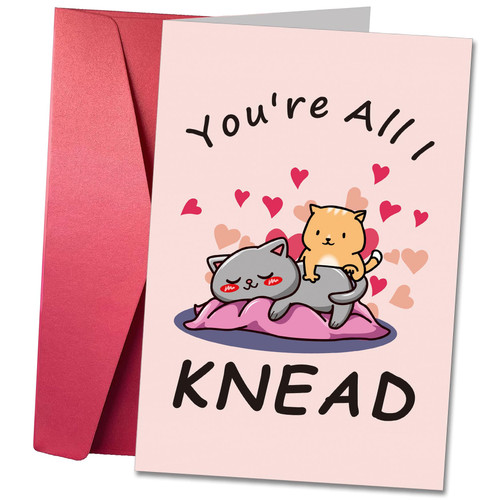 atimier Funny Anniversary Card for Him or Her, Happy Valentine's Day Card for Husband or Wife, Cute Cat Love Card atimier Funny Anniversary Card for Him or Her, Happy Valentine's Day Card for Husband or Wife, Cute Cat Love Card