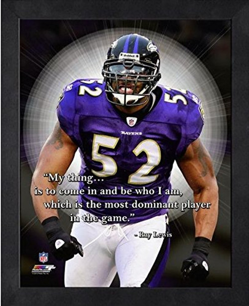 Ray Lewis Baltimore Ravens ProQuotes Photo (Size: 9" x 11") Framed