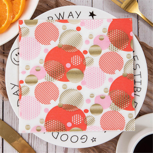 Paper Napkins for Decoupage, 2-Ply Cocktail Napkins for Dinner Beverage Party Bathroom Disposable Luncheon Napkins Paper Everyday Decorative, 6.5 x 6.5 Inch (Colorful Dots, 50)