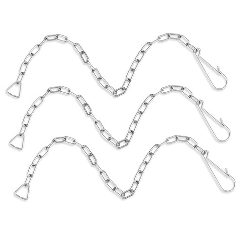 3 Pcs Toilet Bowl Chain Replacement Toilet Flapper Chain Stainless Steel Universal Flapper Chain Replacement Kit Toilet Lift Chain Replacement with Hook Toilet Pump Flush Flapper Chain