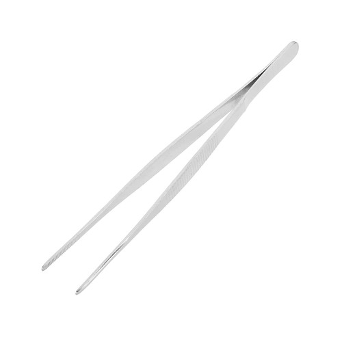 Auniwaig Stainless Steel Tweezers, Precision Tweezers, Thickened CR 18cm Lenght Stainless Steel Straight Blunt Tweezers Serrated Tip
