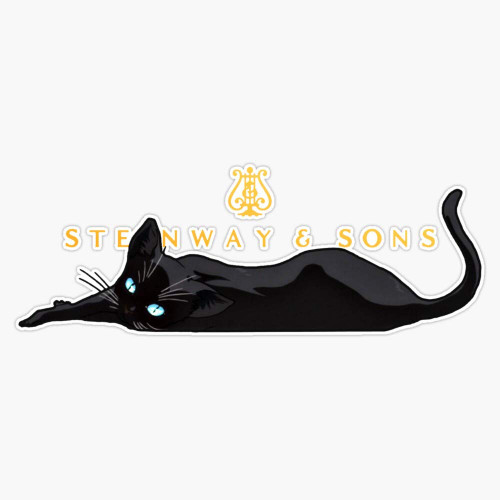 Piano Cat Vinyl Waterproof Sticker Decal Car Laptop Wall Window Bumper Sticker 5"