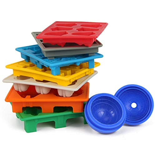 Set of 8 Star Wars/Silicone Ice Trays/Chocolate Molds:Stormtrooper, Darth Vader, X-Wing, Millennium Falcon, R2-D2, Han Solo, Boba Fett, Death Star
