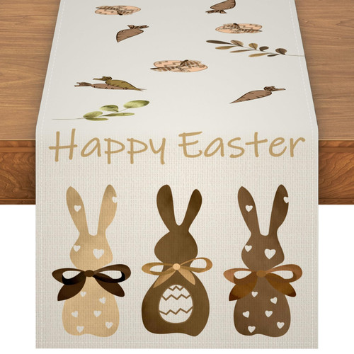 Axitta Easter Table Runner, Carrots Rabbit Bunny Happy Easter Table Runner for Kitchen Dining Seasonal Spring Summer Easter Decorations for Indoor Outdoor Home Party Decor (13" x 48", Table Runner) Axitta Easter Table Runner, Carrots Rabbit Bunny Happy Easter Table Runner for Kitchen Dining Seasonal Spring Summer Easter Decorations for Indoor Outdoor Home Party Decor (13" x 48", Table Runner)