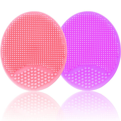 Baby Cradle Cap Brush, Silicone Baby Bath Brush, Silicone Scrubbers Exfoliator Brush | The SkinSoother Baby Essential for Dry Skin, Cradle Cap and Eczema (Large - Pink&Purple)