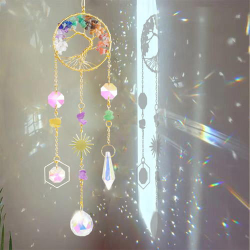 Crystal Suncatcher, Sun Catcher Hanging for Windows, Spiritual, Rainbow Maker, Crystal Indoor Garden Home Decor,Gemstone Prism?Suncatcher 5? Crystal Suncatcher, Sun Catcher Hanging for Windows, Spiritual, Rainbow Maker, Crystal Indoor Garden Home Decor,Gemstone Prism?Suncatcher 5?