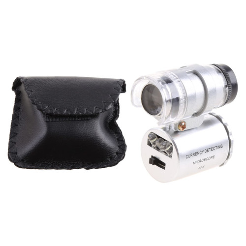CATSELURRY Microscope Mini 60X Magnifier Microscope UV Jeweler Loupe Currency Detector with LED Light CATSELURRY Microscope Mini 60X Magnifier Microscope UV Jeweler Loupe Currency Detector with LED Light