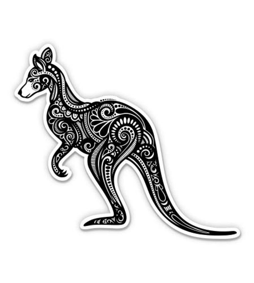 Kangaroo - 3" Vinyl Sticker - for Car Laptop I-Pad Phone Helmet Hard Hat - Waterproof Decal