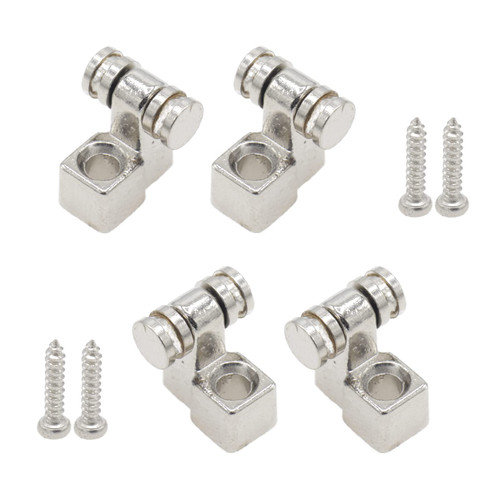Cheerock Pack of 4 Electric Guitar Roller String Trees Chrome Guitar String Retainers, Guitar String Guide Retainer with Screws, Compatible with Strat Stratocaster Tele Telecaster Electric Guitars