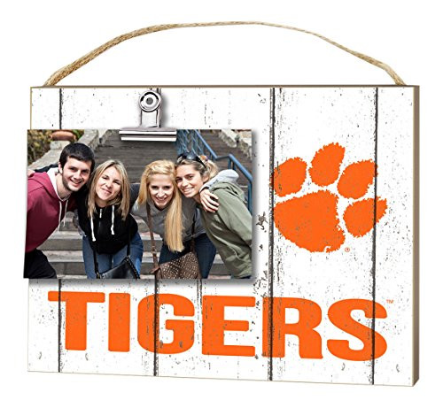 KH Sports Fan 10"x8" Clemson Tigers Clip It Weathered Logo Collage Photo Frame