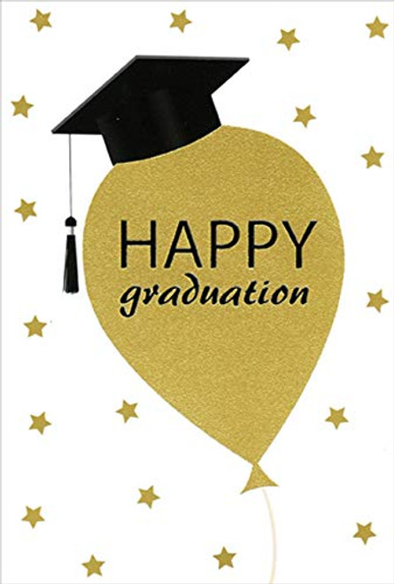 Pictura Gold Foil Balloon, Stars and Mortarboard Cap Graduation Congratulations Card Pictura Gold Foil Balloon, Stars and Mortarboard Cap Graduation Congratulations Card