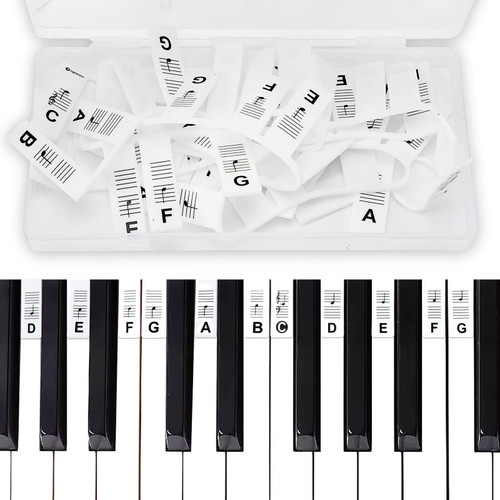 88 Full-Size Piano Keyboard Stickers Removable,Piano Keyboard Note Labels,Made of Silicone No Need Stickers reusable,Piano Notes Guide for Beginner 88 Full-Size Piano Keyboard Stickers Removable,Piano Keyboard Note Labels,Made of Silicone No Need Stickers reusable,Piano Notes Guide for Beginner