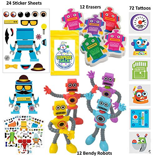 120 Pc Robot Birthday Party Favors for Kids Pack (Great for Goodie Bags For Kids Birthday, Return Gifts For Kids Birthday, Boys Party Favors, Robot Party Supplies & Robot Stocking Stuffers) 120 Pc Robot Birthday Party Favors for Kids Pack (Great for Goodie Bags For Kids Birthday, Return Gifts For Kids Birthday, Boys Party Favors, Robot Party Supplies & Robot Stocking Stuffers)