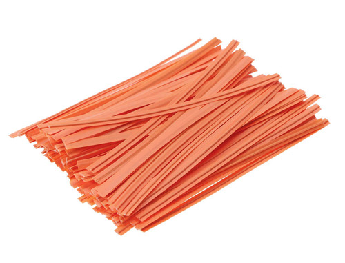 ONLYKXY 80pcs Plastic Twist Ties Plant Ties Reusable Bread Twist Ties Cake pop Ties Cable Ties Candy Ties for Bags 4 Inch (Orange)