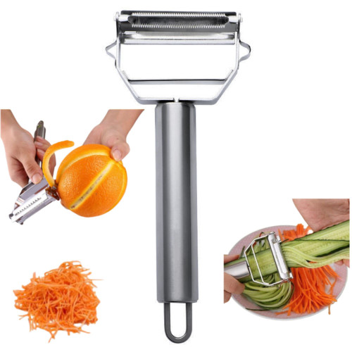Ultra Sharp Vegetable Peeler? Stainless Steel Cutter Slicer , Potatoes Peeler ?Slicer Shredder Cutter Stainless Steel Multifunctional peeler with for Carrot Potato Melon Gadget Vegetable Fruit
