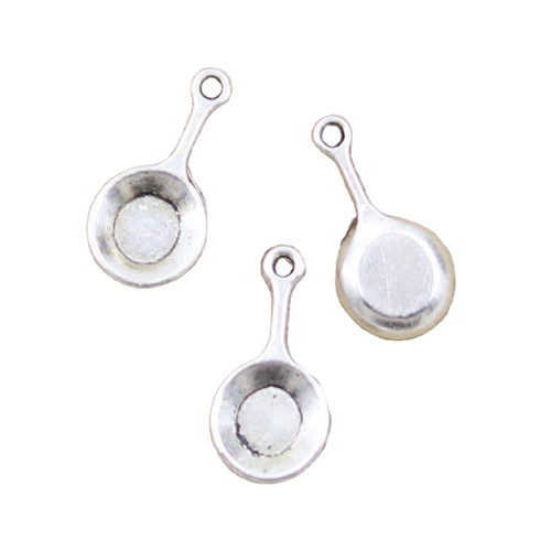 hroryn 30pcs Charms frying pan 22x11mm Antique Making Vintage Tibetan Silver Zinc Alloy Pendant