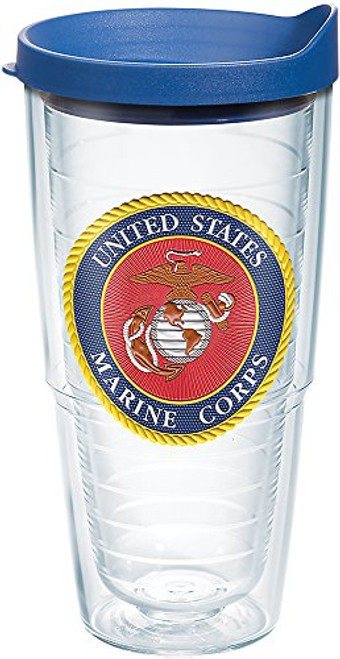 Tervis 1282373 Marines Classic Seal Flex Tumbler with Emblem and Blue Lid 24oz, Clear Tervis 1282373 Marines Classic Seal Flex Tumbler with Emblem and Blue Lid 24oz, Clear