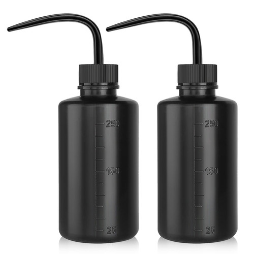 Wash Bottle 2pcs 250ml/8oz Safety Bottles Watering Tools, Economy Plastic Squeeze Washing Cleaning Bottle with Narrow Mouth Scale Labels for Medical Succulent Irrigation Wash Plant Bottle (Black) Wash Bottle 2pcs 250ml/8oz Safety Bottles Watering Tools, Economy Plastic Squeeze Washing Cleaning Bottle with Narrow Mouth Scale Labels for Medical Succulent Irrigation Wash Plant Bottle (Black)