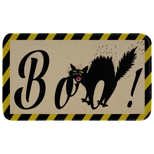 ASPMIZ Halloween Door Mats Outdoor, Cat Area Rug Doormats Non Slip Washable, Absorbent Mats for Front Door, Low-Profile Entrance Mat for Indoor Outdoor, Halloween Home Kitchen Decorations, 18" x 30"