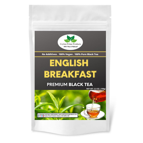 Premium Ceylon Black Tea | 100% Pure Natural Tea | English Breakfast Tea-Orange Pekoe Loose Leaf Tea, 3.5 oz