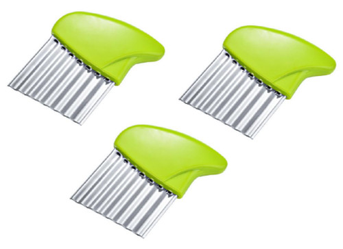 zmgmsmh Green Stainless Steel Potato crinkle blade slicer Crinkle Wavy Chopper Cutter Carrot Chip Vegetable French Fry Slicer (3 pieces) zmgmsmh Green Stainless Steel Potato crinkle blade slicer Crinkle Wavy Chopper Cutter Carrot Chip Vegetable French Fry Slicer (3 pieces)