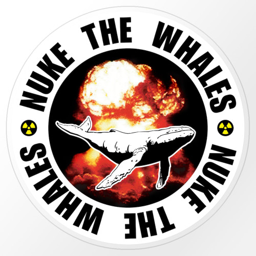 CafePress Nuke The Whales Medium Die Cut Sticker, 5.75" x 5.75" Clear
