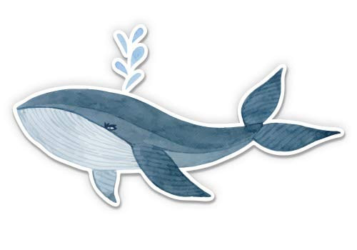 GT Graphics Pretty Watercolor Whale - 5" Vinyl Sticker - for Car Laptop I-Pad - Waterproof Decal