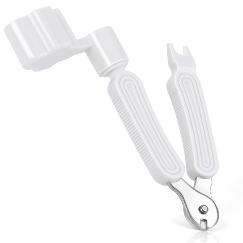 CC CAIHONG Guitar String Winder, Guitar String Winder Tool, Guitar Bridge Pin Puller and Cutter, 3 In 1 Multifunctional Guitar String Peg Tuner Winder for Acoustic Electric Guitar (White)