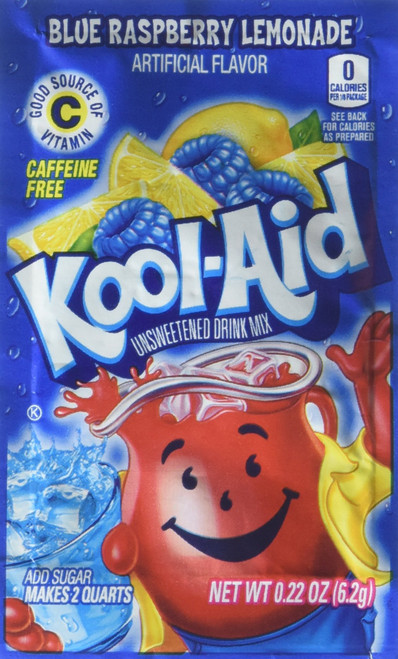 Kool-Aid Twists Soft Drink Mix - Ice Blue Raspberry Lemonade Unsweetened, Caffeine Free, 0.22 oz/envelope (Pack of 15)