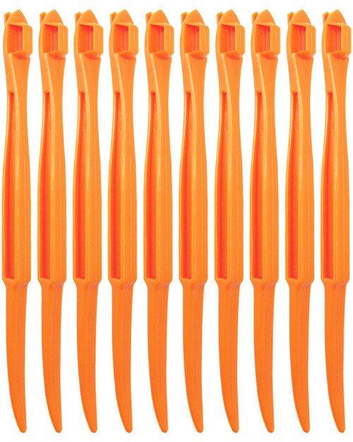ABINLIN Orange Peeler Tool 10 Pcs - Citrus Peelers for Kitchen, Plastic Fruit Peeler Easy Open (Orange)